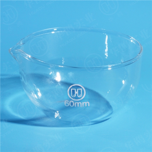 华鸥热销 120mm圆底蒸发皿 实验室器皿透明加厚高硼硅3.3料耐高温